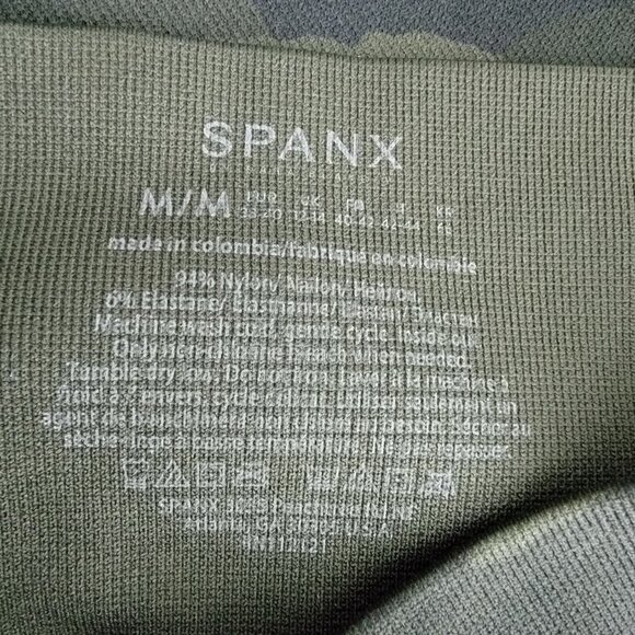 Spanx Green Camo Leggings Size Medium High Rise Full Length Tummy Compression - Picture 3 of 3